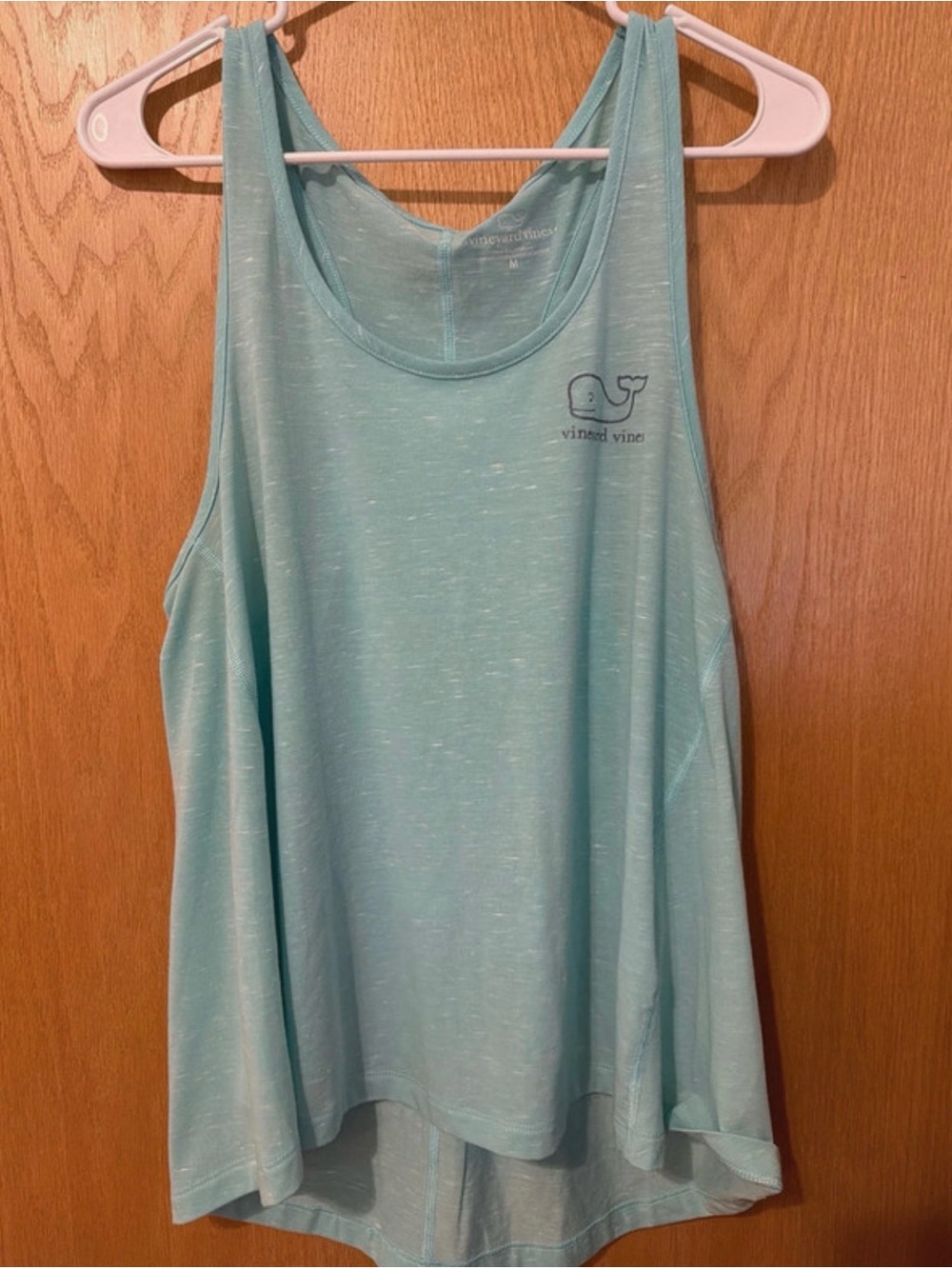 Vineyard Vines Light Aqua Sleeveless Whale Logo Tank